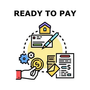 Financial process loop for home payment concept Illustrazione stock