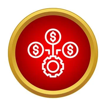 Financial process management icon showing income generation Stock Illustration