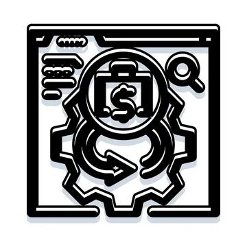 Financial process optimization icon for business management イラスト素材