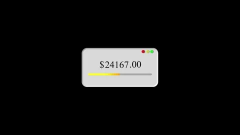 Financial progress visualization showing increasing amount on screen with a.. Stock Footage 339751581
