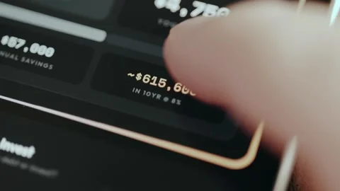Financial projection of approximately 615K USD over a 10 year period Stock Footage 332486337