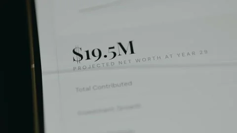 Financial projection of a future net worth Stock Footage 332487617