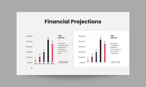 Financial Projections Presentation Slide Template for Business Forecasting Stock Illustration