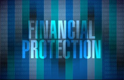 Financial Protection binary background sign Stock Illustration