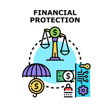 Financial protection concept providing security and wealth management Stock Illustration