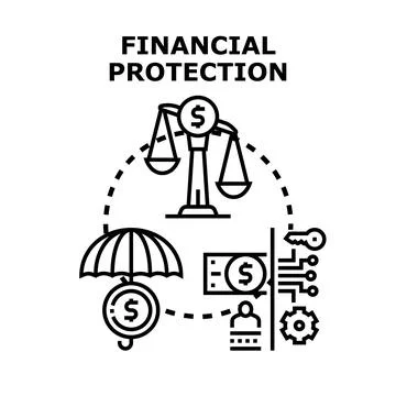 Financial protection concept providing security and wealth management Stock Illustration