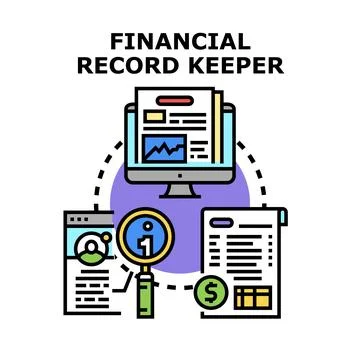 Financial record keeping managing digital business accounts Stock Illustration