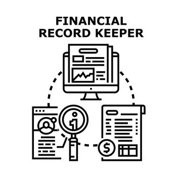 Financial record keeping managing digital business accounts Stock Illustration