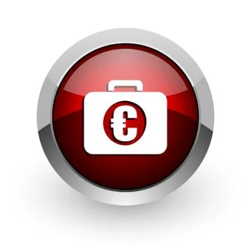 Financial red circle web glossy icon. Stockillustratie