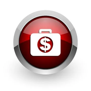 Financial red circle web glossy icon. Stock Illustration