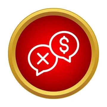 Financial refusal concept with dollar and cross speech bubbles Stock Illustration
