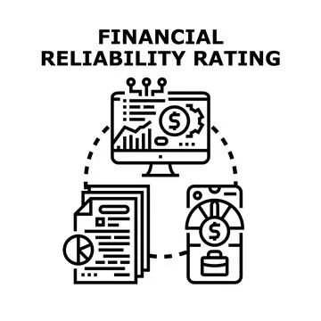 Financial reliability rating concept analyzing credit risk 스톡 일러스트