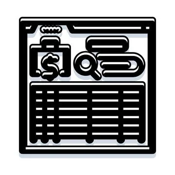 Financial report analysis with business data spreadsheet 스톡 일러스트