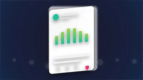 Financial Report Analysis: Downward Trend Bar Chart, Data Visualization, Bu.. Stock Footage 346661793