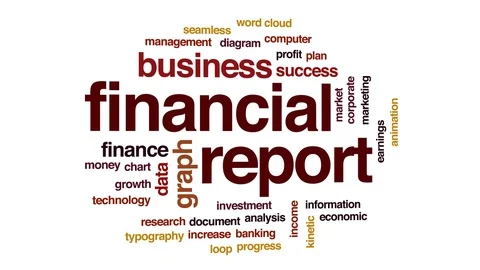Financial report animated word cloud. Kinetic typography. Stock Footage 111221043