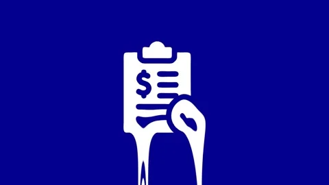 Financial report approved concept with checkmark on blue background Stock Footage 327761788