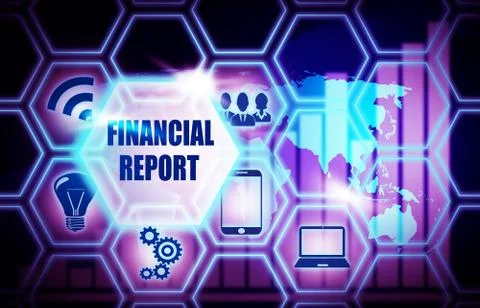 Financial Report ,background model concept Business Internet ,Innovation Stock Illustration