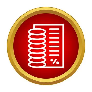 Financial report with coin stack and percentage icon Stock Illustration