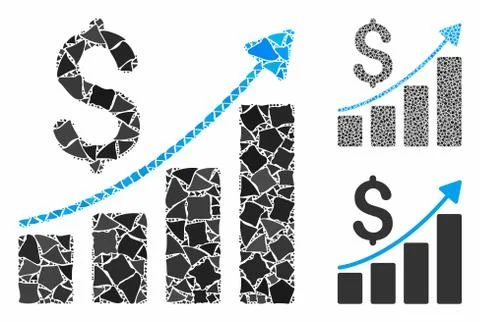 Financial report Composition Icon of Bumpy Pieces Illustrazione stock