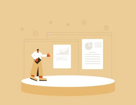 Financial report concept. Stock Illustration