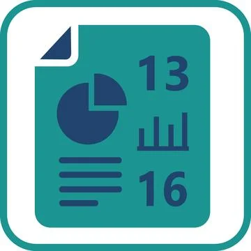 Financial report data chart statistics icon Stock Illustration