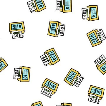 Financial report digital coin vector seamless pattern Stock Illustration