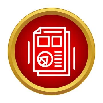 Financial report document analyzing business data with chart and cursor icon Illustrazione stock