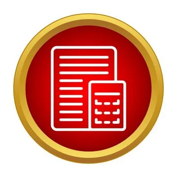 Financial report document analyzing data with calculator icon イラスト素材