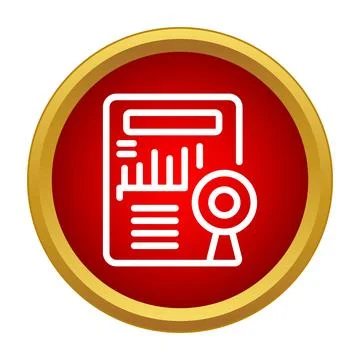 Financial report document with certificate or award icon Stock Illustration