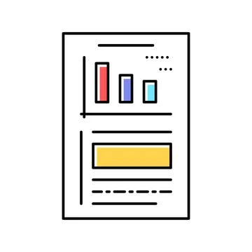 Financial report document with chart color icon vector illustration Illustrazione stock