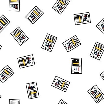 Financial report document with chart vector seamless pattern Stock Illustration