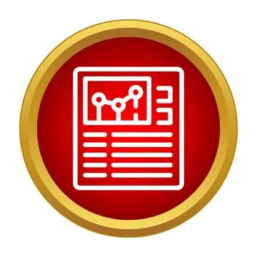 Financial report document icon analyzing business data Stock Illustration