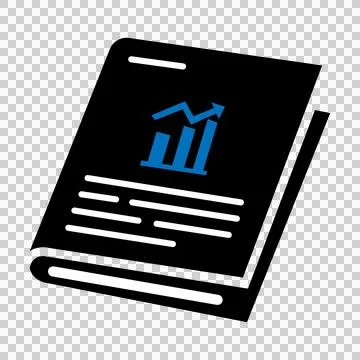 Financial report document icon with growth bar chart symbol for business. Stock Illustration