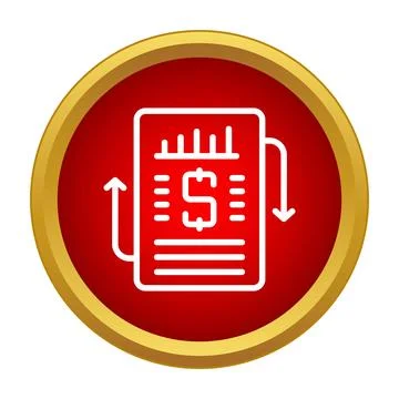 Financial report document icon showing money data analysis イラスト素材