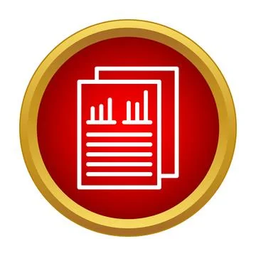 Financial report document icon showing business analysis Stock Illustration