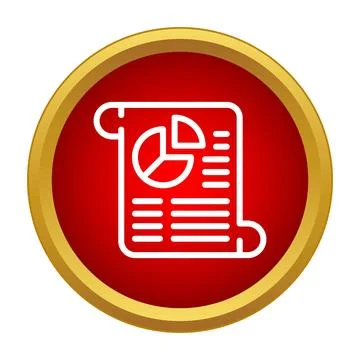 Financial report document icon showing business analytics data Stock Illustration