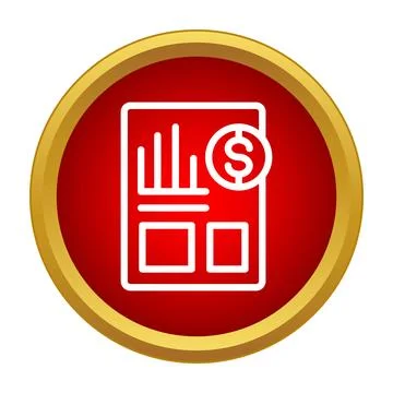 Financial report document icon showing business data and dollar Illustration