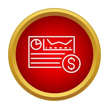 Financial report document showing data analysis and dollar sign Stock Illustration