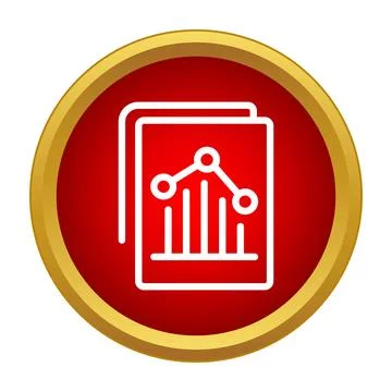 Financial report document showing data analysis icon Stock Illustration