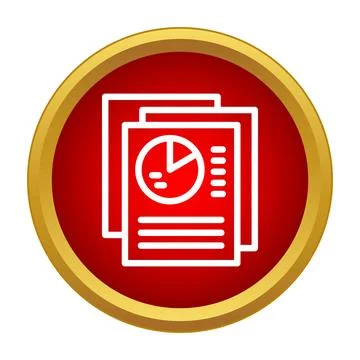 Financial report documents showing data analytics pie chart Stock Illustration