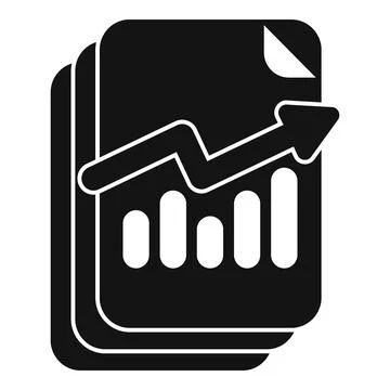 Financial report documents showing growing arrow chart icon Stockillustratie