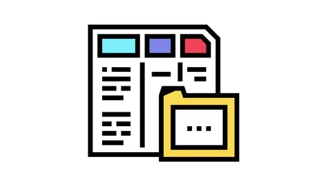 Financial report folder color icon animation Stock Footage 157252830
