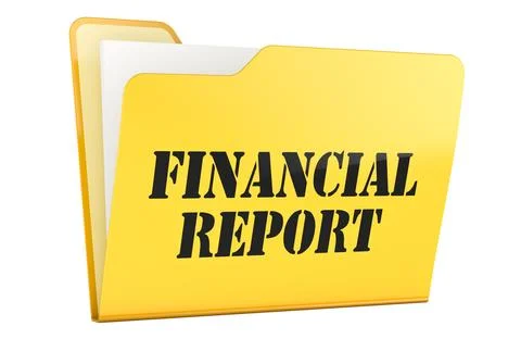 Financial report folder with documents. 3D rendering Stock Illustration