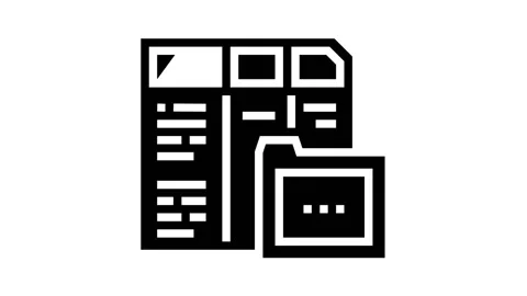 Financial report folder glyph icon animation Stock Footage 157255202