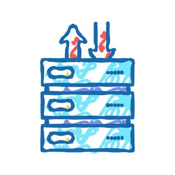 Financial report folder icon doodle illustration Stock Illustration