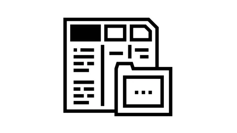 Financial report folder line icon animation Stock Footage 157254253