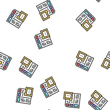 Financial report folder vector seamless pattern Illustrazione stock