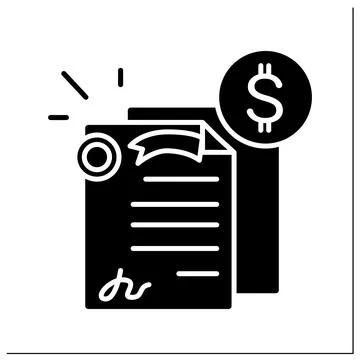Financial report glyph icon Stock Illustration