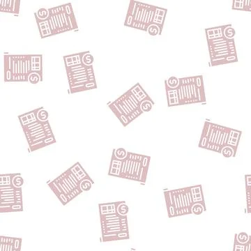 Financial report glyph seamless pattern Stock Illustration