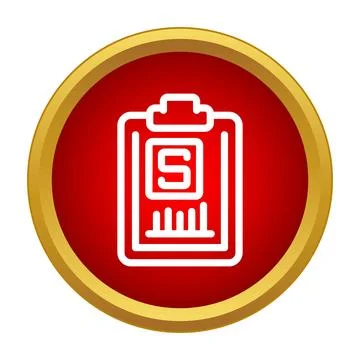 Financial report icon with bar graph showing data Stock Illustration